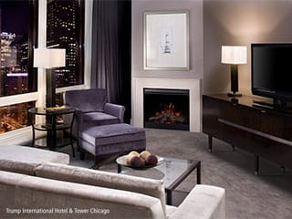 Dimplex Elektrikli kaminlər в отеле Trump International Hotel & Tower (Чикаго)
